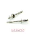 ISO 15983A Domed Head Blind Rivets 4x12mm Stainless A2 / Stainless A2 PLAIN Stainless METRIC Domed