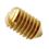 ISO 7434 Set screw High-Hold Cone-Point M3x5mm Brass PLAIN Brass Slotted METRIC Full