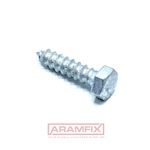 DIN 571 Hex Head Screws for Wood 5x40mm Grade 4.8 HDG [Hot Dip Galvanised]  Partially Hex
