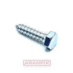 DIN 571 Hex Head Screws for Wood 4x35mm Grade 4.8 Zinc Plated  Partially Hex