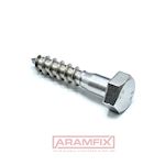 DIN 571 Hex Head Screws for Wood 5x30mm Class A2 PLAIN Stainless  Partially Hex