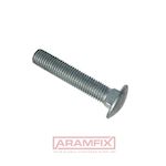 DIN 603 Carriage Bolt M8x80mm Grade 4.8 HDG-ISO [ISO FIT] METRIC Partially Rounded
