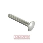 DIN 603 Carriage Bolt M20x160mm Class A2-80 PLAIN Stainless METRIC Partially Rounded