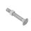 DIN 603/555 Carriage Bolt with Nut M20x100/46mm Grade 4.8 HDG-OVS [OVERSIZED] METRIC Partially Rounded