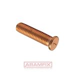 DIN ISO 13918 Welding Stud CD Type PT M8x25mm Steel PLAIN Copper METRIC Full