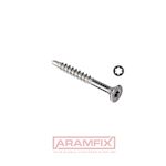 Chipboard Self drilling flat Raised partially Flat Head Screws 4.5x50/30mm AISI 410 1.4006 PLAIN Stainless TORX T25 Partially Flat with Raised Ribs
