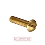 ISO 2010 Rounded Head Countersunk M3x6mm Brass PLAIN Brass Slotted METRIC Full Oval