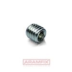 ISO 4026 Set screw Nonmarring Flat Point M1.6x3mm 45 HV Steel Zinc Plated Hex Socket 0,7 METRIC Full