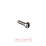 ISO 1207 Cheese Head Screw M1.2x4mm Class A4-70 PLAIN Stainless Slotted METRIC Full Rounded