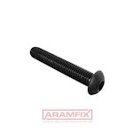 ISO 7380-1 Socket Button Head Screw with Flange M6x12mm Grade 10.9 Zinc Cr3+ Black Plated Hex METRIC Full Button Head