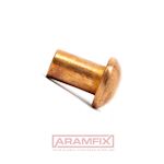Round head Rivet 8.0x20mm Copper PLAIN Copper METRIC