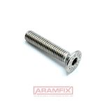 ISO 10642 Flat Head Countersunk M3x10mm Class A5 1.4571 PLAIN Stainless Hex METRIC Full Flat