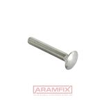ISO 8677 Carriage Bolt M6x40mm Class A2-70 PLAIN Stainless METRIC Partially Rounded