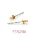 CDH1 SEALED Domed Blind Rivets 3.2x12.5mm Copper / Stainless A2 PLAIN 6.5 - 8.0 Grip Range METRIC Domed