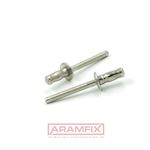 XTDH TUDINOX Extra Domed Blind Rivets 6.4x16.8mm Stainless A2 / Stainless A2 PLAIN Stainless 1.5 - 5.5 Grip Range METRIC Domed