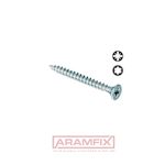 Chipboard serrated flat Intended Flat Head Screws with Serrated Thread 3.0x40mm Carbon Steel Zinc Plated Pozidriv PZ1 Full Flat with Intended Ribs