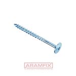 Washer Head serrated and wiggle Round Washer (Modified Truss) Head Screw with Wiggle and Serrated Thread 6.0x160/80mm Carbon Steel Zinc Plated TORX T30 Partially Washer head