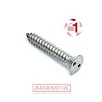 Countersunk Self Tapper 2-Hole Security Screw 2-Hole 4.2x25mm Class A2 PLAIN Stainless TH5 METRIC Full Countersunk